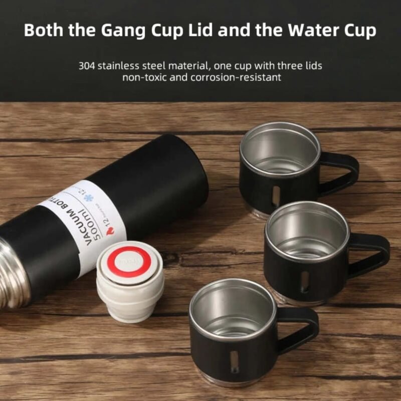 Portable flask carafe for hot drinks