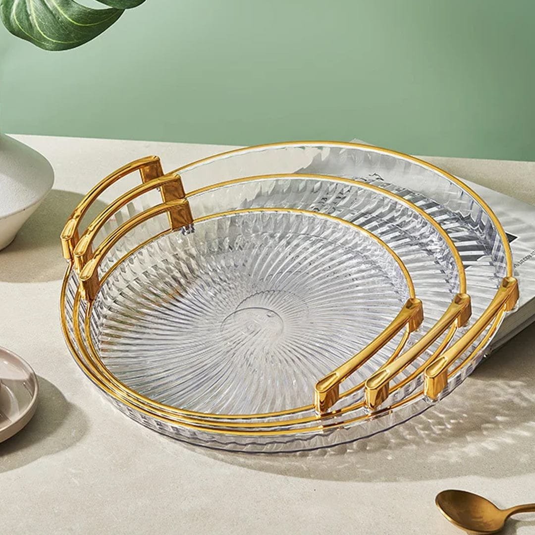Gold accent serving tray for home décor