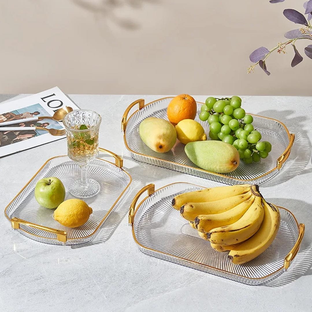 Gold-rimmed serving tray