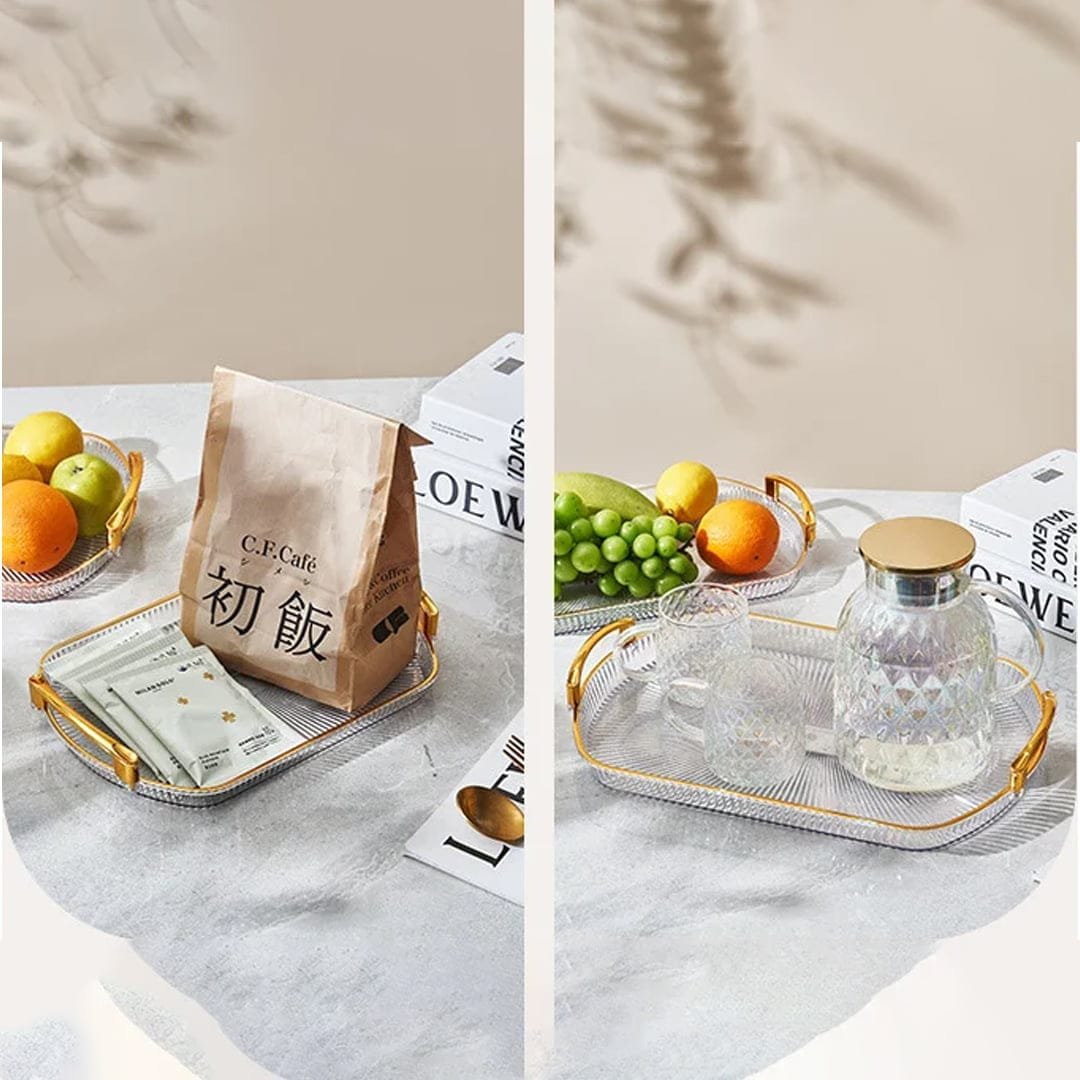 Gold edge serving tray for parties
