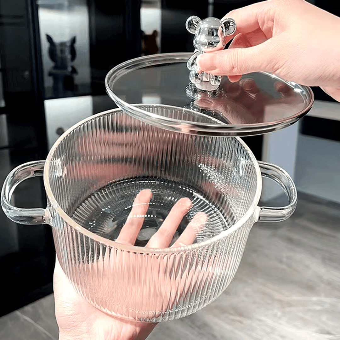 Glass bowl for cooking